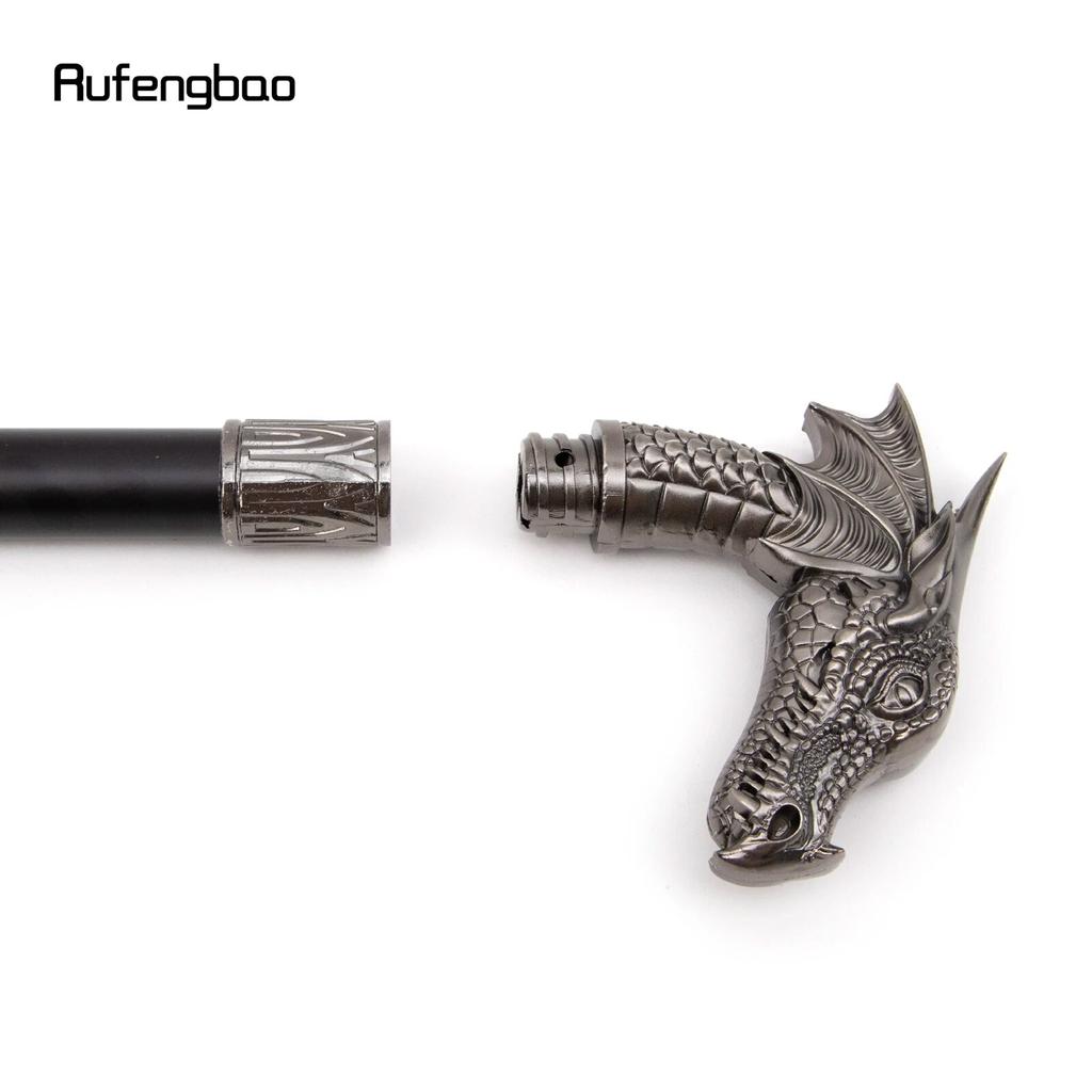 Silver Dragon Head Fashion Walking Stick Decorative Stick Cospaly Vintage Party Fashionable Walking Cane Crosier 93cm
