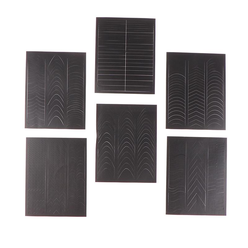 1 Sheets French Manicure Strip Nail Art Form Fringe Tip Line Guides Sticker