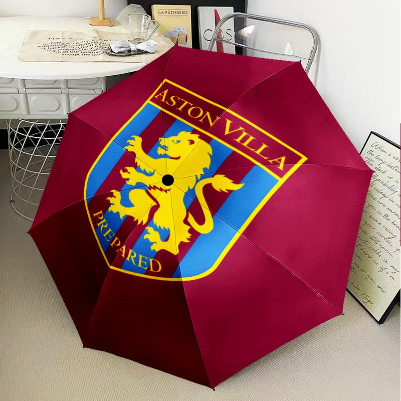1PC Aston Villa Football Club Printed Umbrella Folding umbrella, automatic umbrella 8-Frame for Travel, camping Fan gifts Christmas Gifts