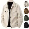 Men's Corduroy Single-Breasted Casual Sporty Trendy Pocket Jacket Men's Lapel Long-Sleeve Shirt