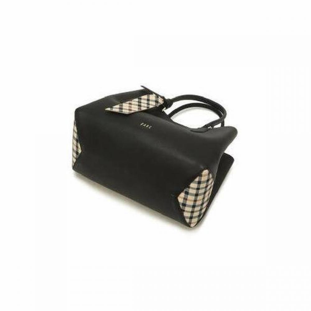 Daks Black Check Contrast Leather Tote Bag Dcba3e122bk