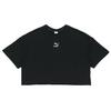 Classics Raw Edge Crew Logo Embroidered Sports Round Neck Short Sleeve T-Shirt Women Tops Black 532639-01