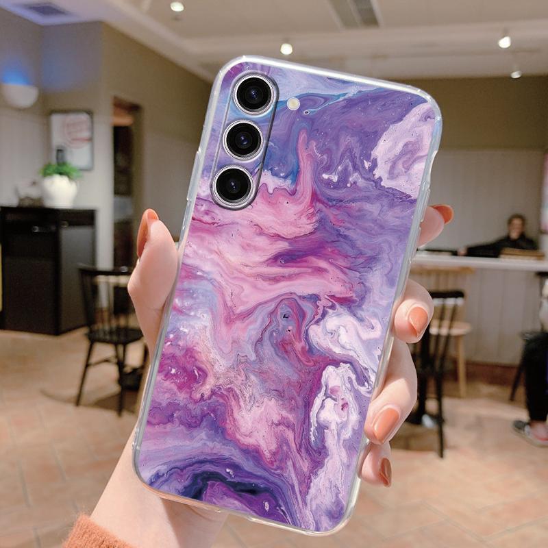Для Samsung Galaxy S24 Чехол S24 Plus S 24 Ultra Чехол для телефона Мраморный Прозрачный Coque Мягкий ТПУ Fundas Для Samsung S25 FE S25+ Чехол