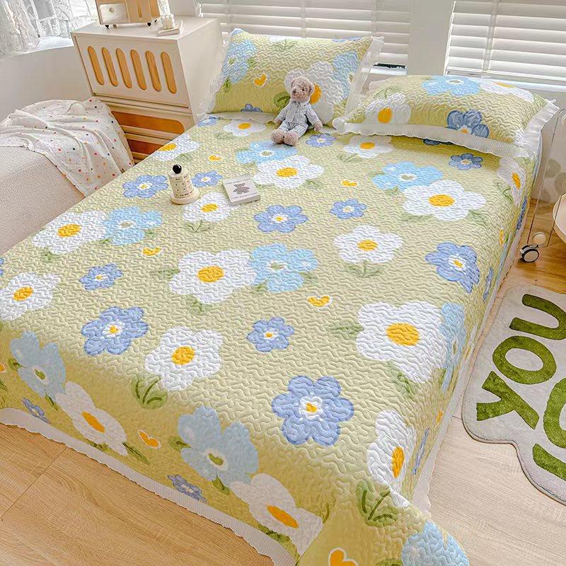 Новый комплект из трех предметов с жемчужным хлопковым покрывалом Fairy с стиркой в ​​пресной воде и хлопковым кружевным покрывалом