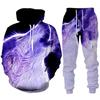 Модная мужская толстовка с 3D принтом волка/комплект, повседневная толстовка с длинными рукавами + брюки, костюм в стиле Харадзюку, уличная одежда для пары