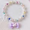 Cartoon Colored Pearl Pet Necklace Elastic Beaded Collar For Cat Dog