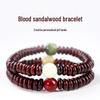 Браслет из кровавого сандалового дерева с киноварью, белым нефритом, корнем бодхи цвета древесного угля, бусинами-таблетками 3x8 мм – украшения унисекс.