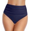 Women's Seamless Physiological High Waisted Elastic Pleated Swim Trunks