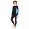 Kids Full Wetsuit Snorkeling Diving Surfing Warm Thermal Long Sleeve Pants UV Protection Black Light Blue