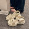 Beach Sandals Ladies Summer New Velcro Muffin Sole Beach Shoes Fashion Platform Casual Student Cool Slippers