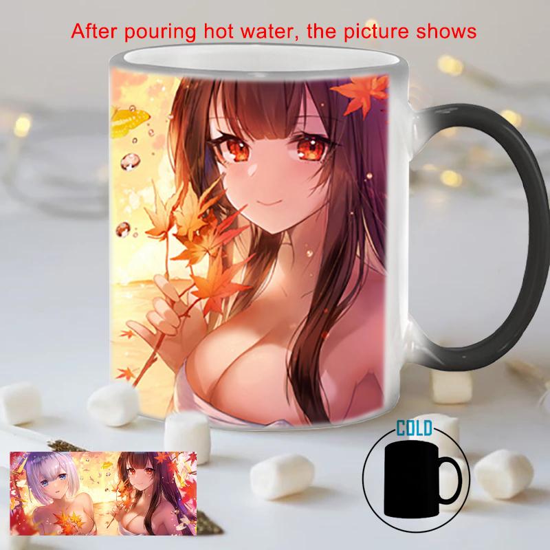 Creative 2 Lovely Girls Magic Mug BSKT-128 Ceramic Mugs Coffee Cups Custom Cup Color Change Mug Anime Sublimation Tumblers Funny