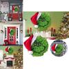 New Grinch Green Monster Plush Christmas Wreath Adorned Festive Holiday Decoration