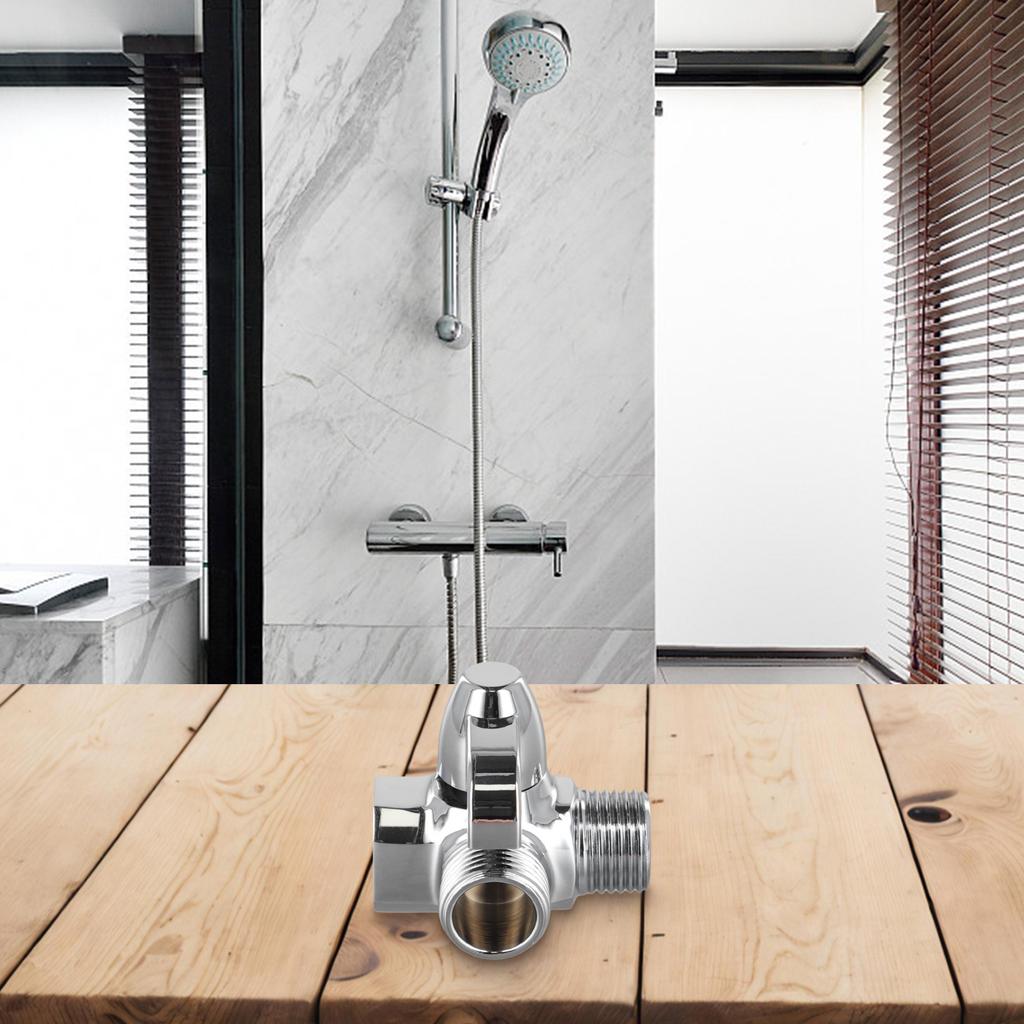 1 X Переключающий клапан Т-образный трехходовой настенный G1/2 дюйма с покрытием Душевые смесители Смесители Высококачественные материалы