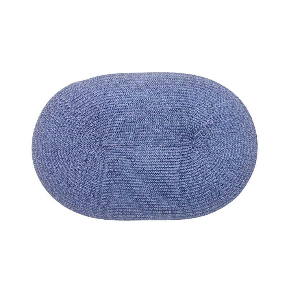 4pcs Blue Rattan Place Mats 11.81 X 17.72in Wicker Tablemats Boho Braided Placemats Dining Table