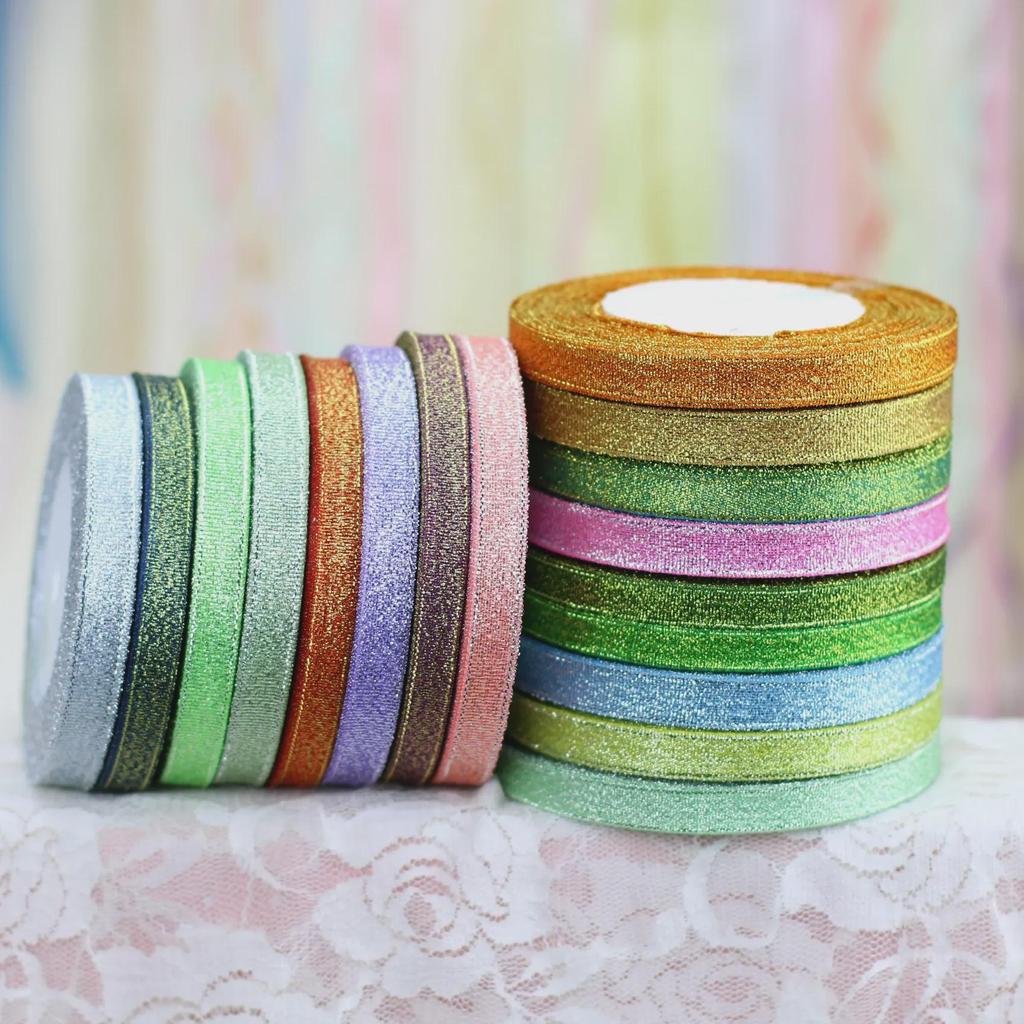 Цветная 1 см лента для подарка в виде цветка лука бант для рождественского украшения