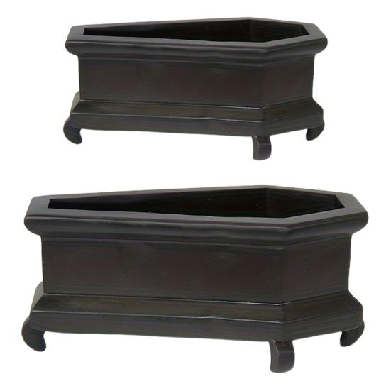 Хэллоуин Кашпо Гроб Готический Цветочный Горшок из Смолы Гроб Цветочный Горшок