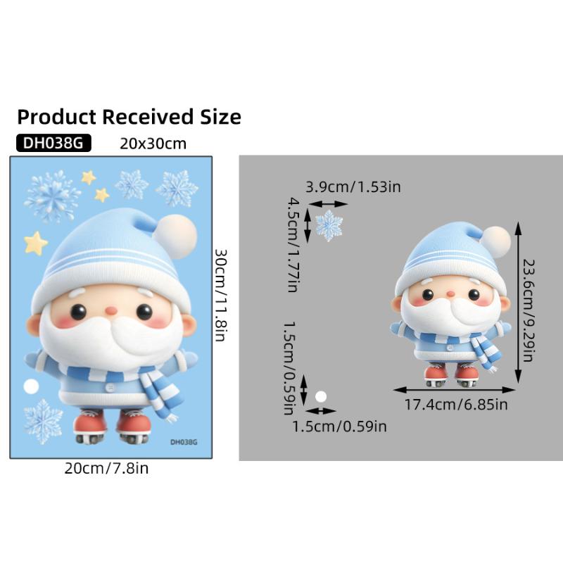 1/2/3/4/6/9 Листов Зимний Снеговик Санта Клаус Снежинка Наклейки на Статическом Электричестве Рождественские Наклейки на Окна Украшения Рождественский Декор