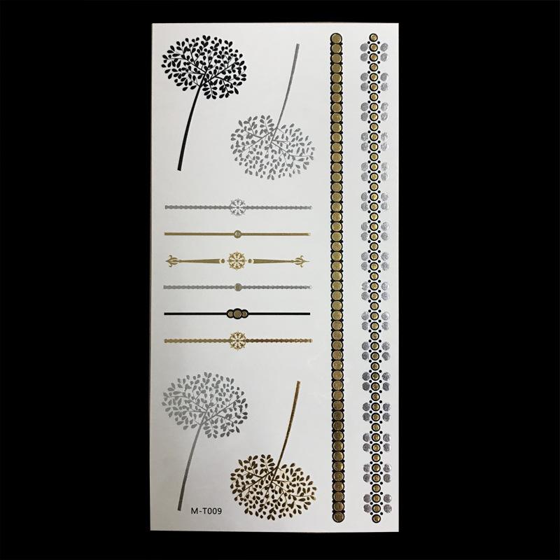 Metallic Gold Butterfly Tattoo Silver Waterproof Temporary Tattoos Stickers On The Body Women Men Boho Resort Style