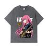 275 GSM Washed T-shirts 100% Cotton Bocchi The Rock V4 Print Unisex Heavy Cotton T Shirt