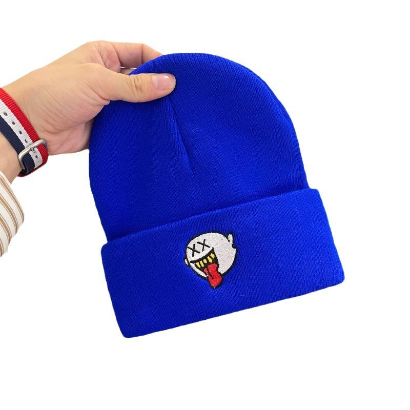 Шерстяные шапки для мужчин и женщин Японские Универсальные и Милые Теплые и Защищающие от холода Вязаные шапки для осени и зимы Шапки-пуловеры от холода