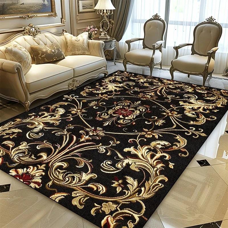 Персидский Черное Золото Роскошный Ковер для Гостиной Ковры Гостиная Маленькие Ковры для Спальни Комната Спальня и Офис Зона Дивана Нескользящий Декор