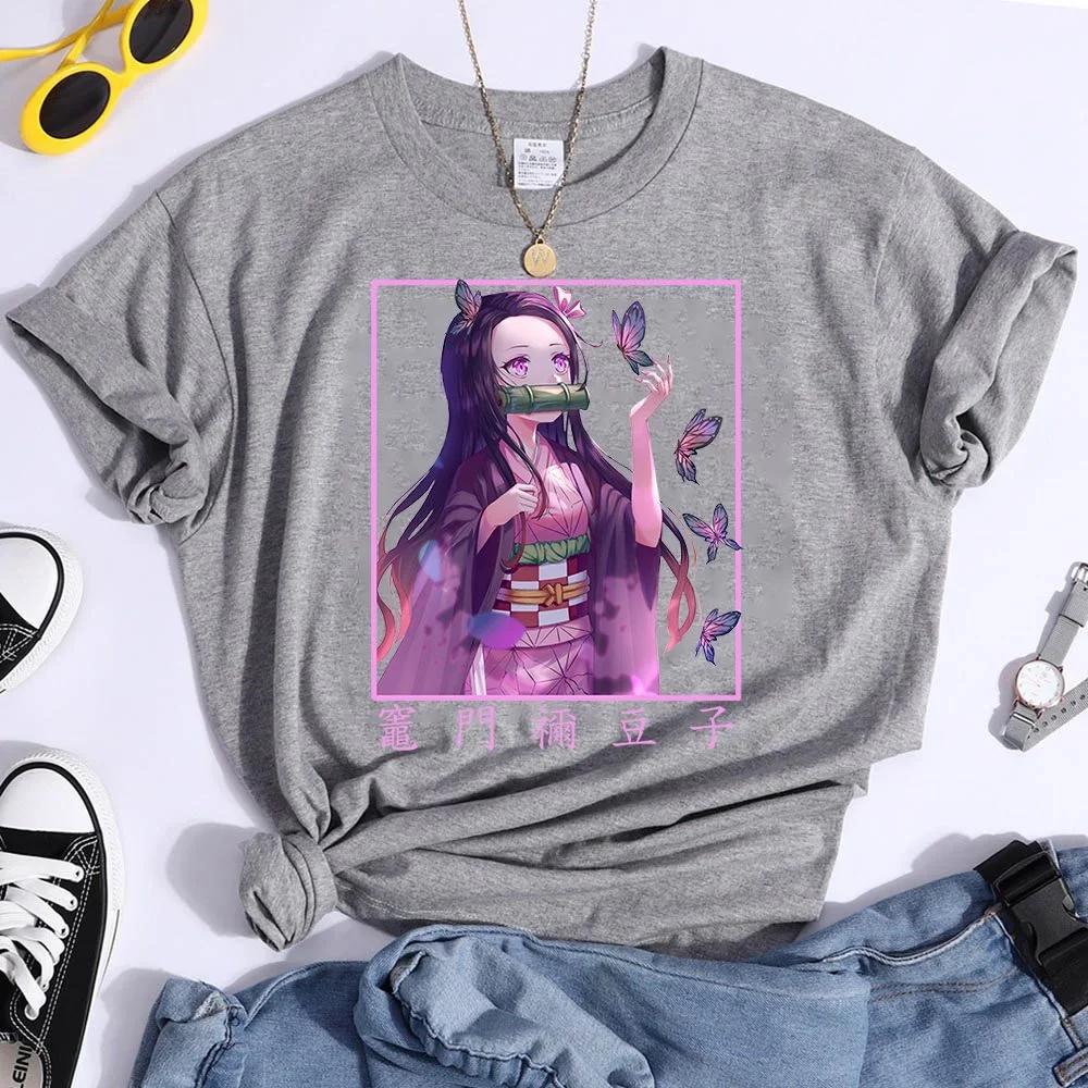 Летняя новая популярная женская футболка с принтом Футболка с рисунком в стиле аниме