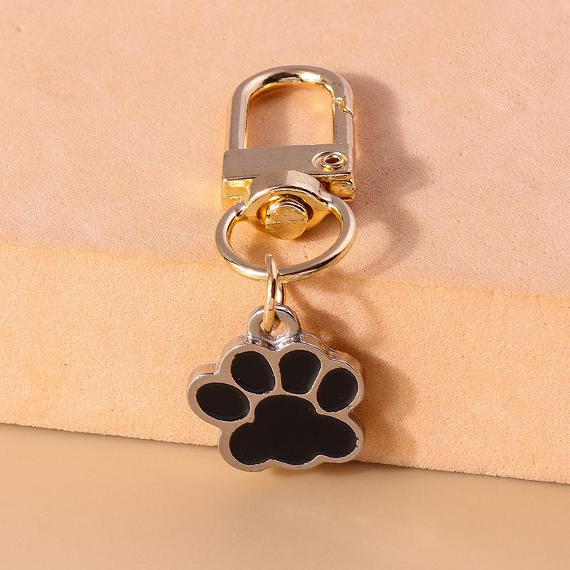 Cute Enamel Puppy Dog Cat Paw Keychain Footprint Keyring Pendants for Car Key Holder Handbag Decor DIY Pet  Jewelry  Gifts