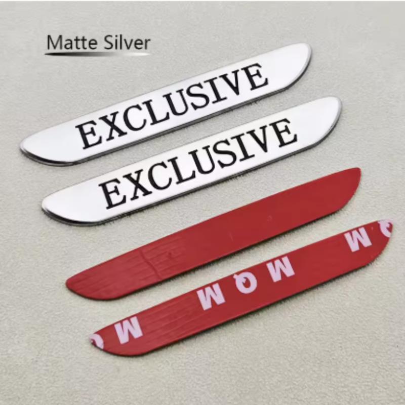 2PC 3D Metal EXCLUSIVE Side Fender Sticker Emblem Badge Car For Mercedes Benz W205 W213 C43 C63 C200 E300 E200 AMG Accessories QA1