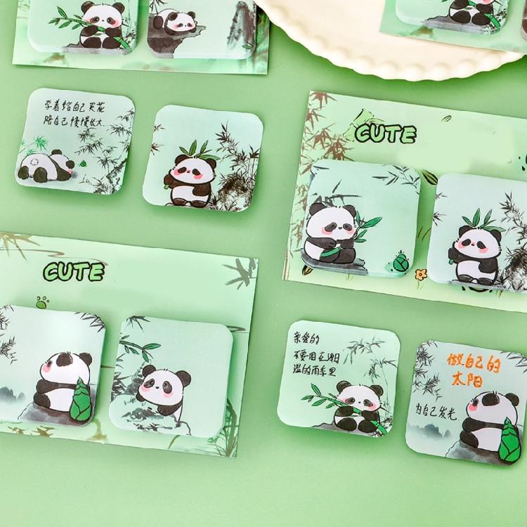 Cartoon Panda Sticky Note Paper 60Sheets Adheive Notes Pocket Notes Memo Pad Small Notepads for Writing Journaling