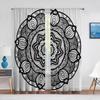 Черно-белые шторы из тюля с рисунком мандалы в стиле бохо для гостиной, спальни, прозрачная шифоновая вуаль, занавеска для окна