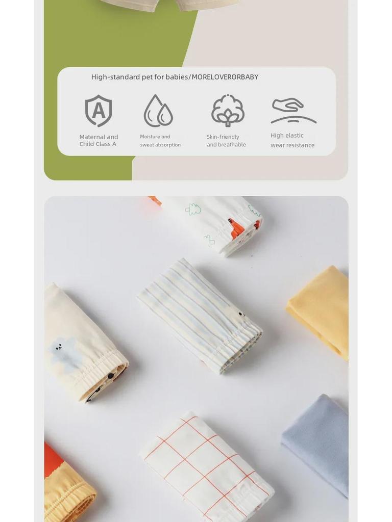 Children's Cotton Cartoon Antibacterial Boxer Shorts for Boys - Small Sizes