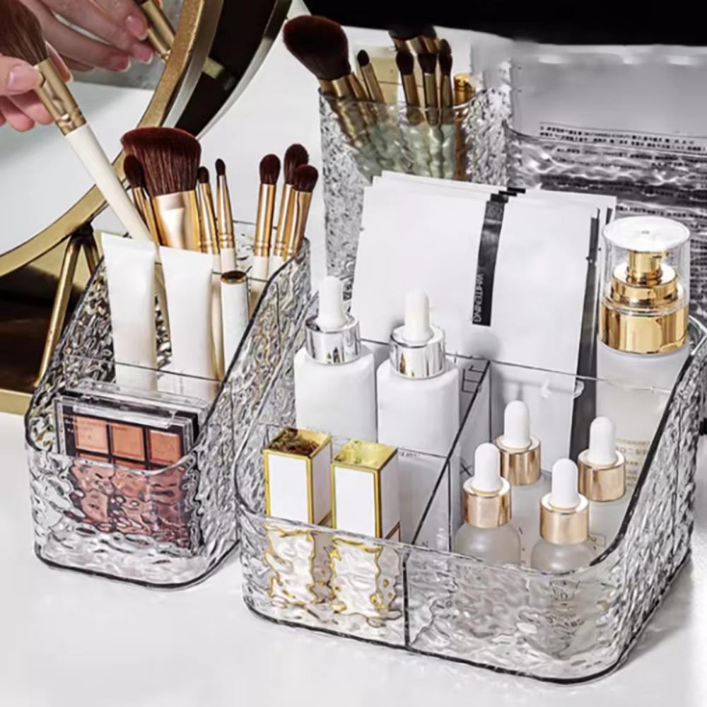Bow Deco Makeup Brush Holder Acrylic Pencil Holder Eye Shadow Storage Box for Vanity Countertop