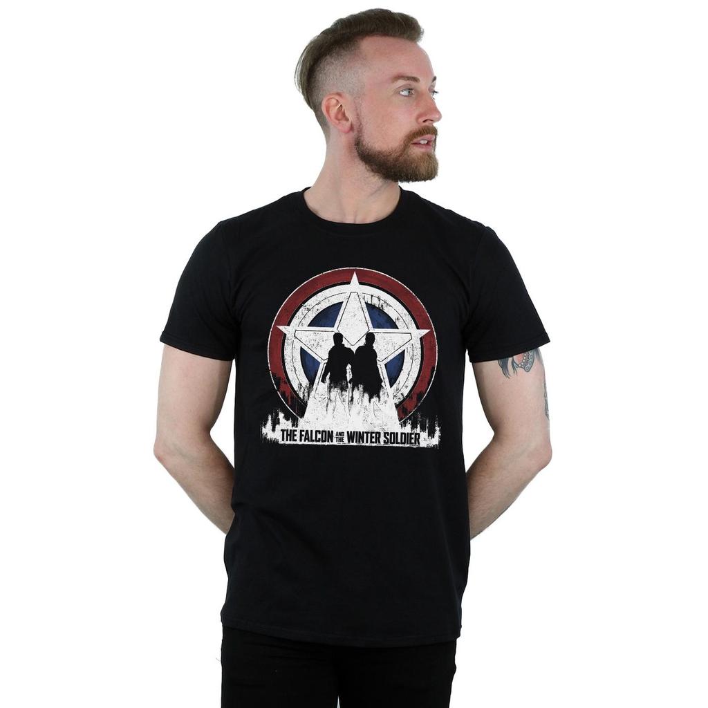 Marvel Mens The Falcon And The Winter Soldier Star Silhouettes T-Shirt