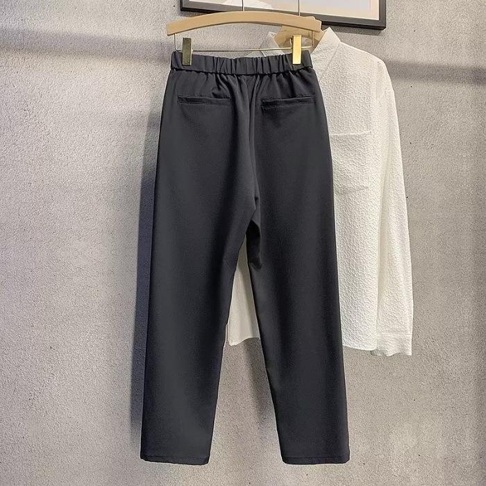 Мужские брюки-костюмы Slim Fit Nine-Point Casual с эластичной резинкой на талии, весна/лето - корейский стиль