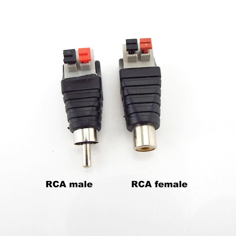 Штекер постоянного тока A/V кабель для аудио RCA штекер женский M/F разъем адаптера Jack Quick Plug динамик провод пресс-клемма для видеонаблюдения
