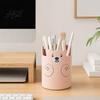 Study Table Pen Holder Cute Bear 2-in-1 & Phone Stand, Macaron Colors Desk Organizer, Large Organizer Capacity Storage for Pens Makeup Brushes