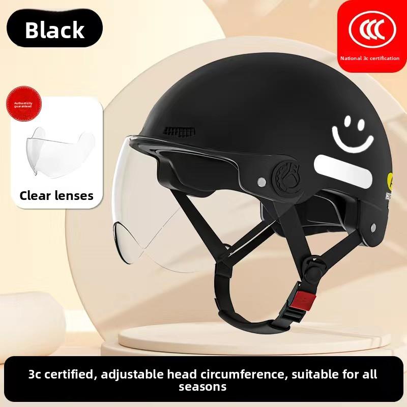 Electric Battery Car Helmet Women's Summer Sun Protection Breathable Hard Hat Motorcycle Riding Helmet Four Seasons Half Helmet