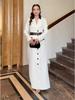 2025 Fall High-End Slimming Long Sleeve Dress with Waist-Gathering and Elegant Style