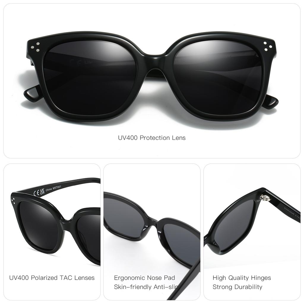 Модные квадратные поляризованные солнцезащитные очки классический дизайн защита UV400 ацетат солнцезащитные очки тени для женщин мужчин