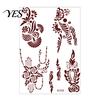 Temporary Tattoo Stickers Red Henna Kit, Waterproof Tattoos Stickers, Easy Apply for Women Wedding Party Festival Decorations Non-irritating