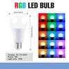 2 шт. RGB Лампа LED Многоцветная Лампа E27 8 Вт 9 Вт 220 В Бытовое Освещение Диммируемая Пульт ДУ с 24 кнопками Умная Лампа Атмосферный Свет