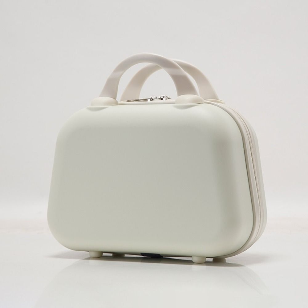 Square Box Solid Color Suitcase Large Capacity Makeup Case Casual 14-inch Cosmetic Cases  Women