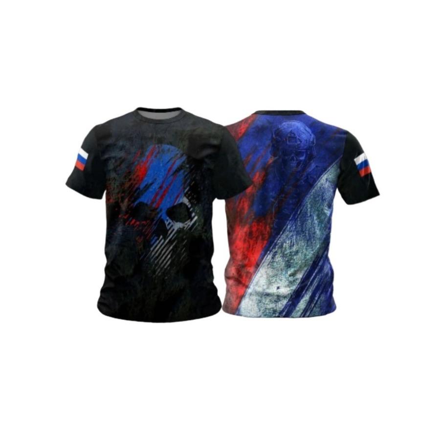 Мужская футболка с 3D-принтом флага России, летняя, модная, повседневная, с коротким рукавом и круглым вырезом