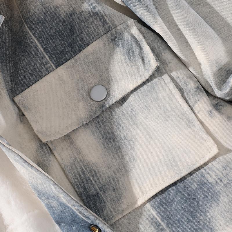 Бархатная рубашка с длинным рукавом мужская утолщенная и теплая американская рабочая одежда для пар национальная куртка мужская в повседневном стиле