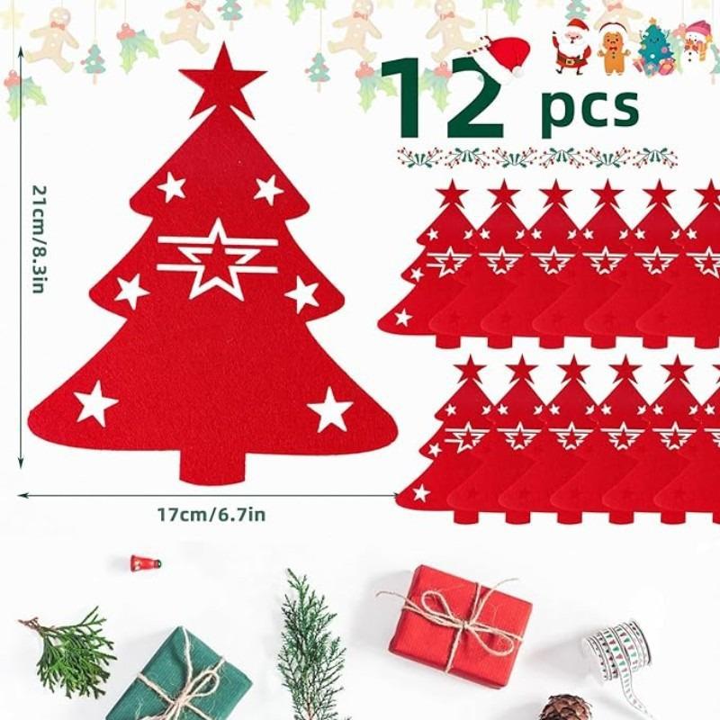 Christmas Knife Fork Party Felt Decor Dining Kitchen Tableware Mat