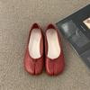 2025 New Women Cozy Leather Flats Split Hoof Toe Loafers Femme Mary Jeans Mocasines Ladies Ballerina Shoe
