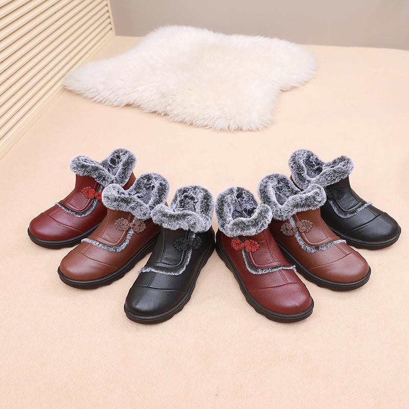 Женские зимние зимние ботинки на подкладке из искусственного меха, уличные противоскользящие теплые ботильоны из искусственной кожи, короткие ботинки на флисовой подкладке, повседневная женская обувь с высоким берцем
