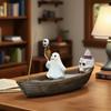 Yousheng Ghost Ship Backflow Incense Burner Spooky Incense Holder Reflux Aromatherapy Statue Halloween Themed Home Ornament