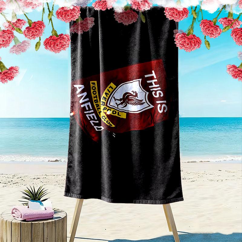 Liverpool Flag Print Beach Towel, Large Soft Quick Dry Towel for Beach Camping Swimming