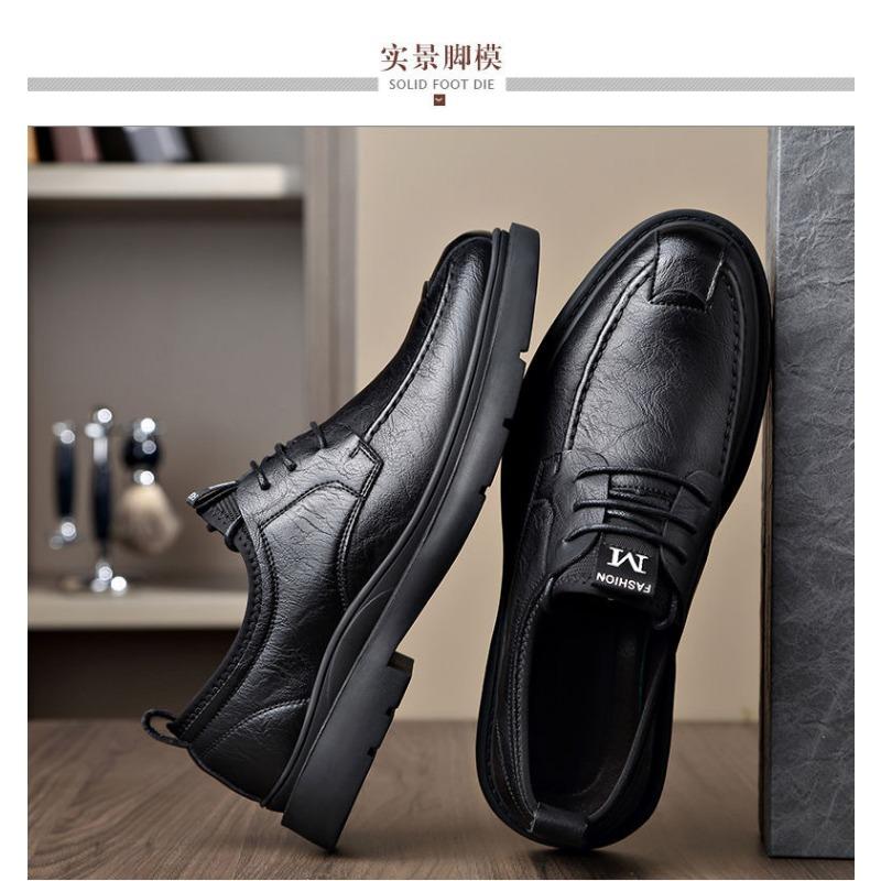 Men S Breathable Outdoor Casual Business Slip On Leather Shoes